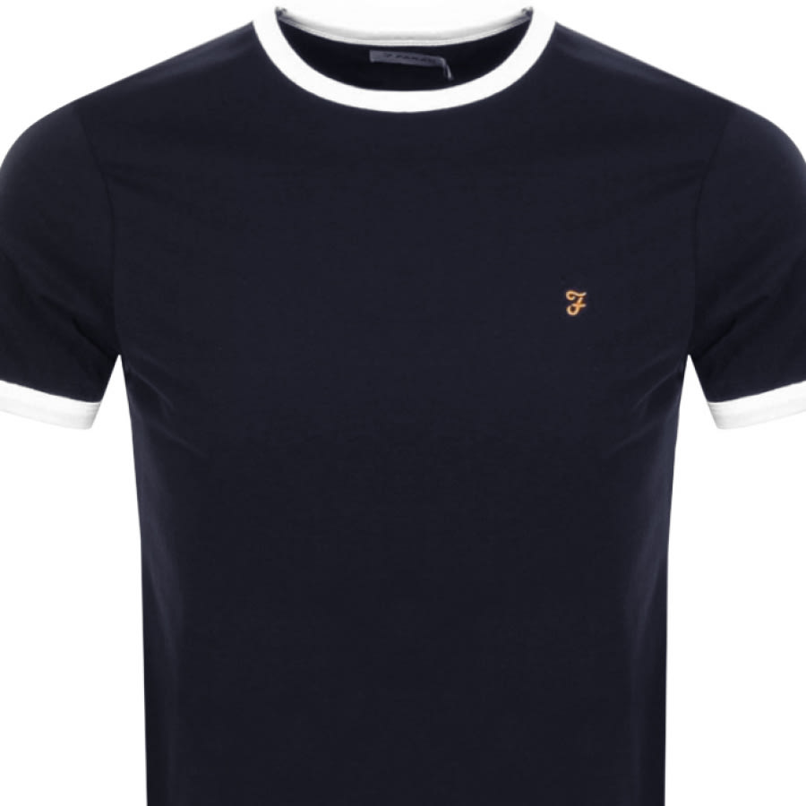 Alternative Image for ProductFarah Vintage Groves Ringer T Shirt Navy2